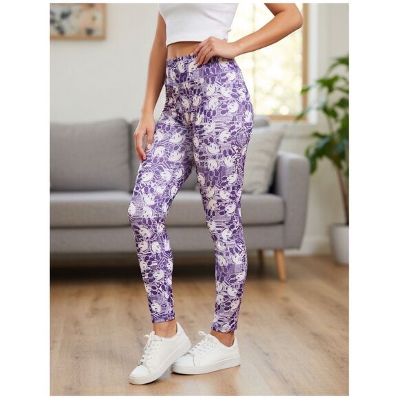 LuLaRoe Pants - Disney OS One Size Leggings Mickey Mouse Lavender Lularoe